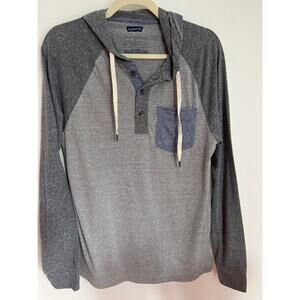 Levi’s hoodie unisex gray and blue small‎ poly/cotton